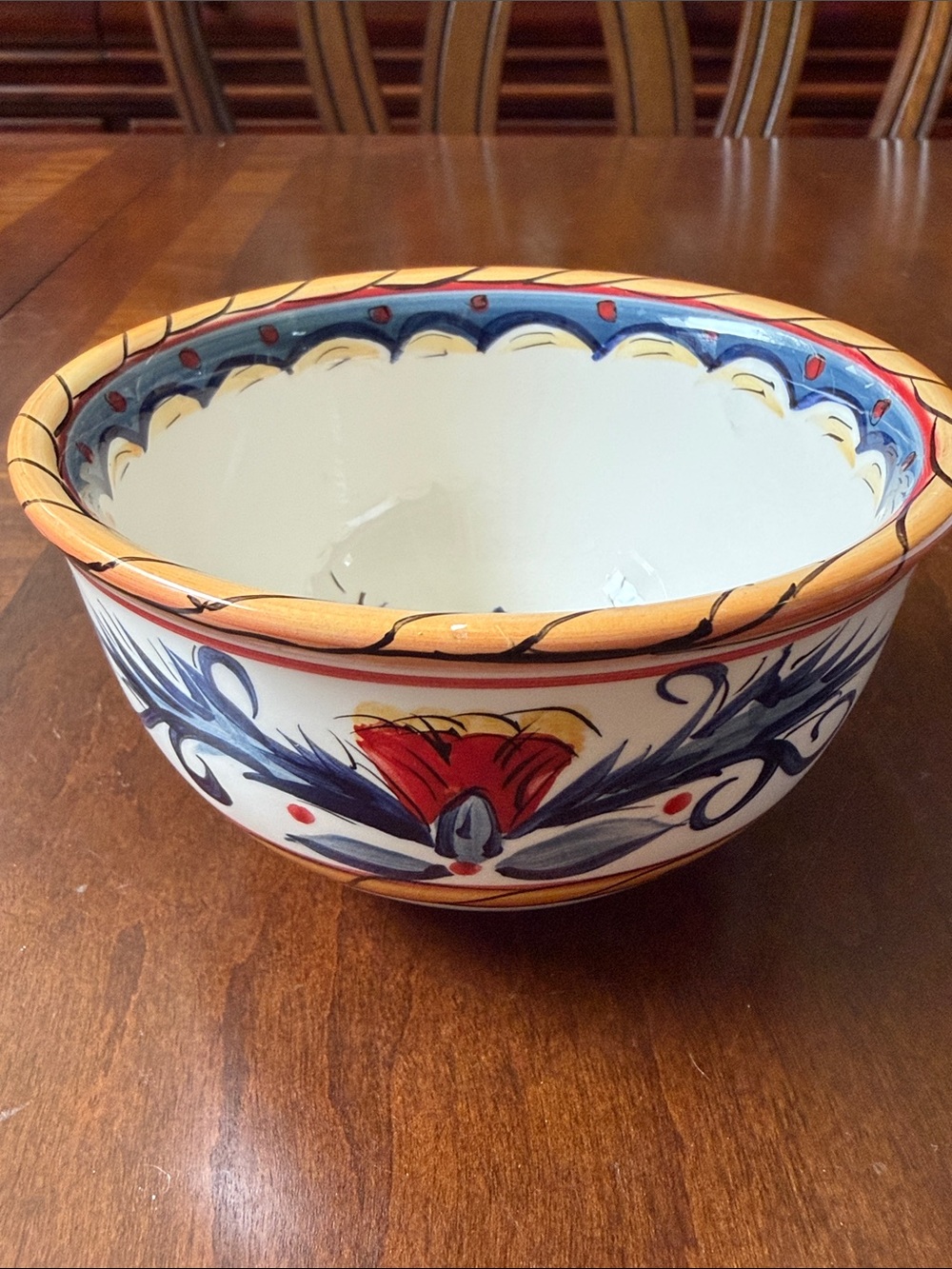 Tabletop Gallery Italiano Hand-Painted hand made fruit or dessert bowl 4.5”x2.5”